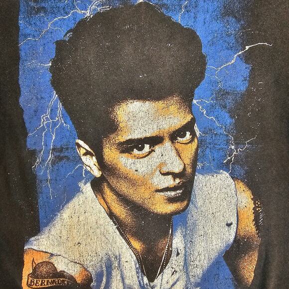 Bruno Mars Top Womens XS Black Concert Moonshine Jungle Tour Tshirt Grunge - Picture 8 of 11